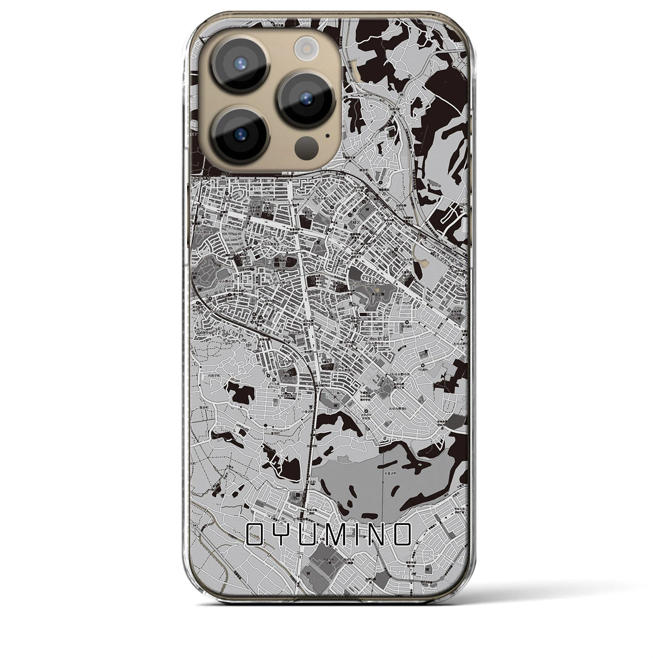 【おゆみ野(千葉県)】地図柄iPhoneケース(クリアタイプ)