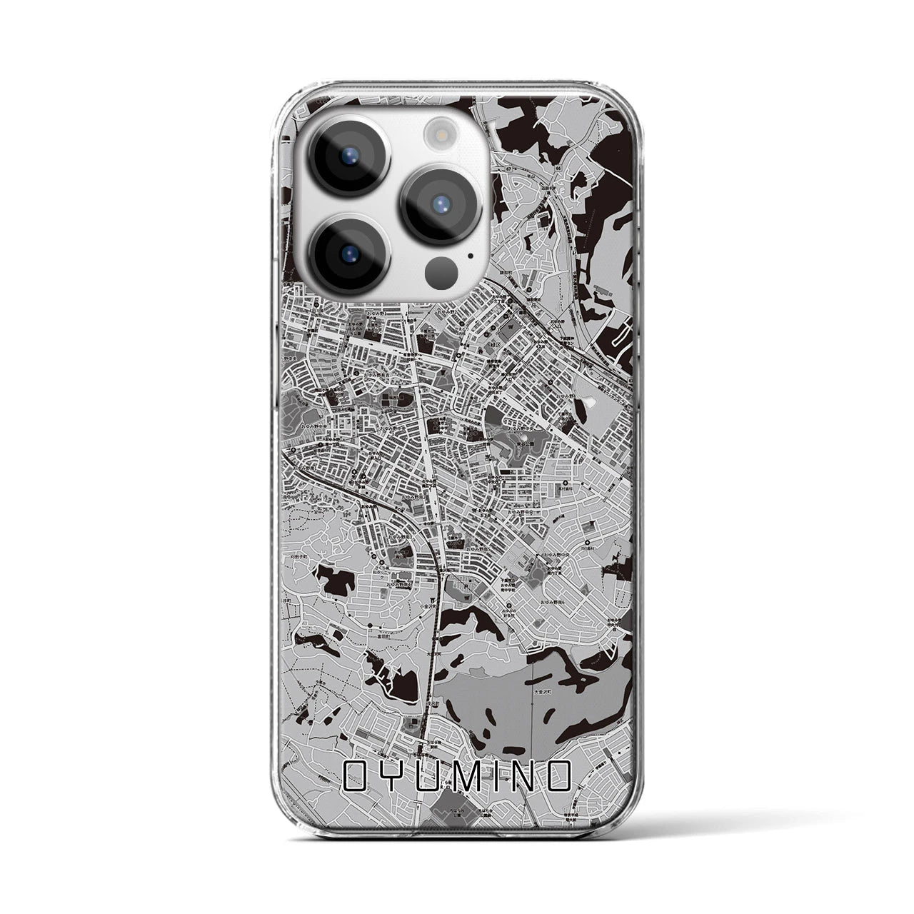 【おゆみ野(千葉県)】地図柄iPhoneケース(クリアタイプ)