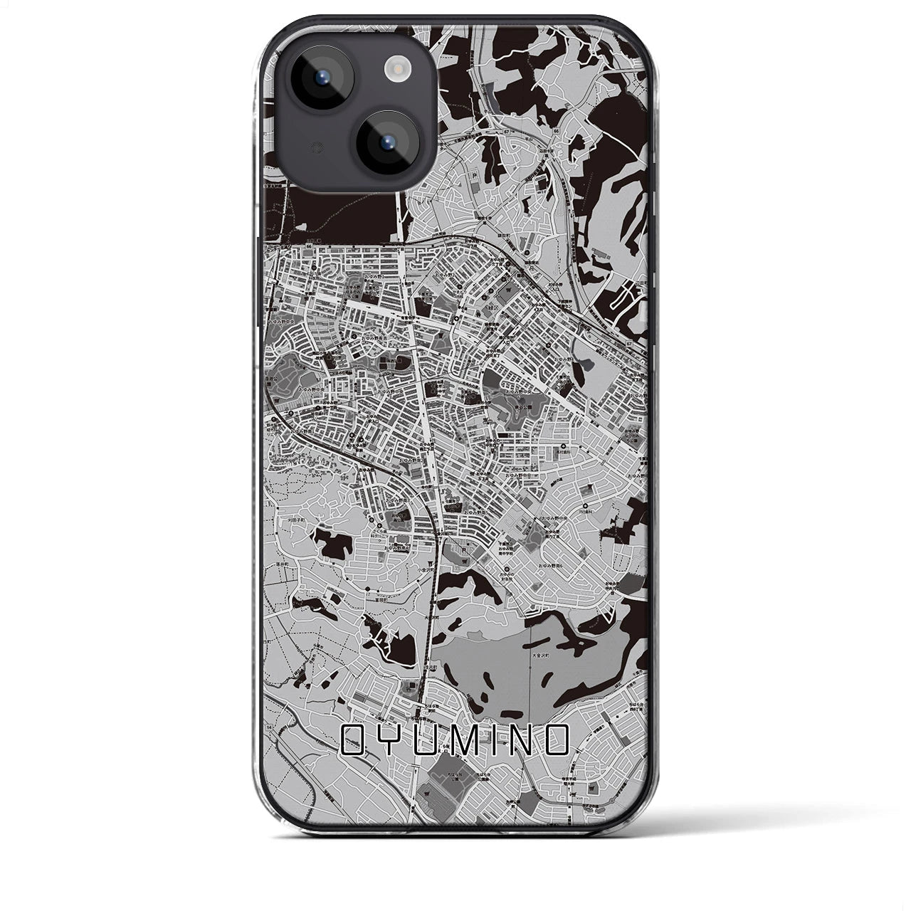 【おゆみ野(千葉県)】地図柄iPhoneケース(クリアタイプ)