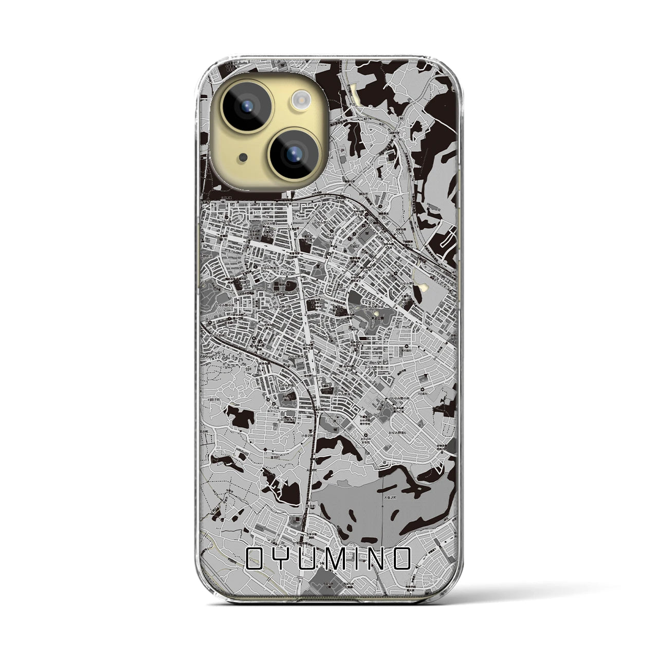 【おゆみ野(千葉県)】地図柄iPhoneケース(クリアタイプ)