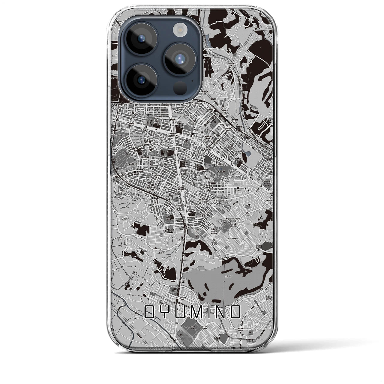 【おゆみ野(千葉県)】地図柄iPhoneケース(クリアタイプ)