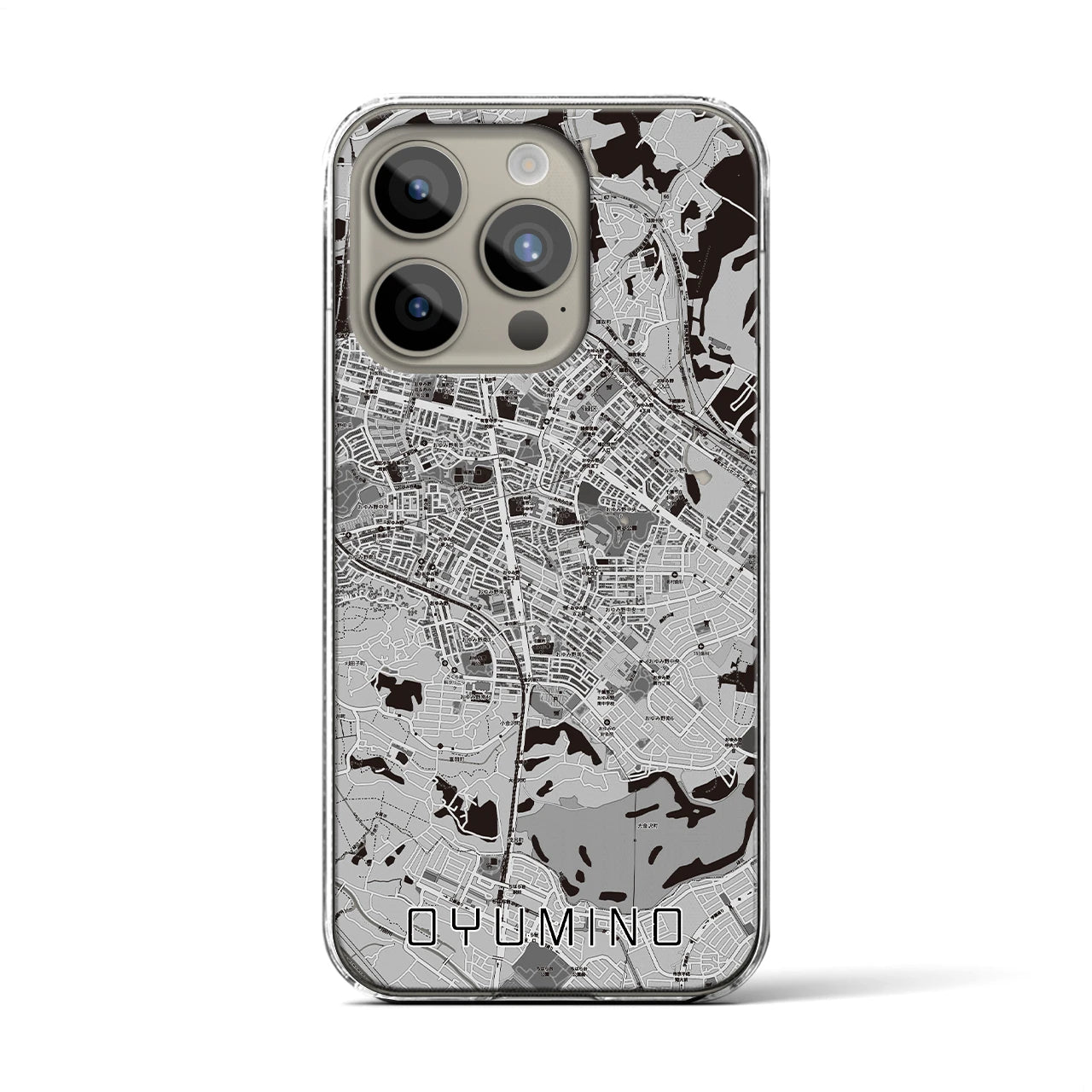 【おゆみ野(千葉県)】地図柄iPhoneケース(クリアタイプ)