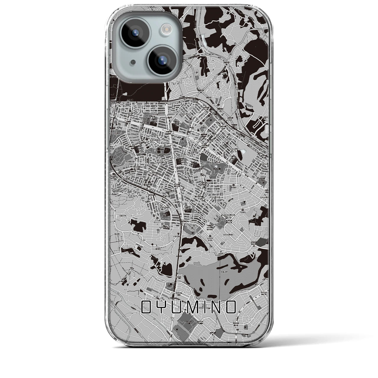 【おゆみ野(千葉県)】地図柄iPhoneケース(クリアタイプ)