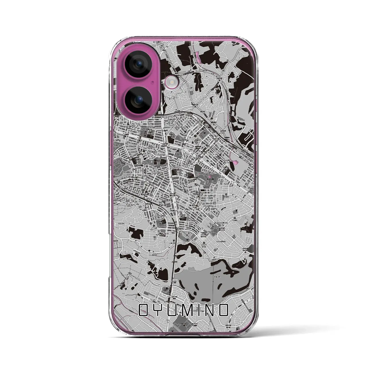 【おゆみ野(千葉県)】地図柄iPhoneケース(クリアタイプ)