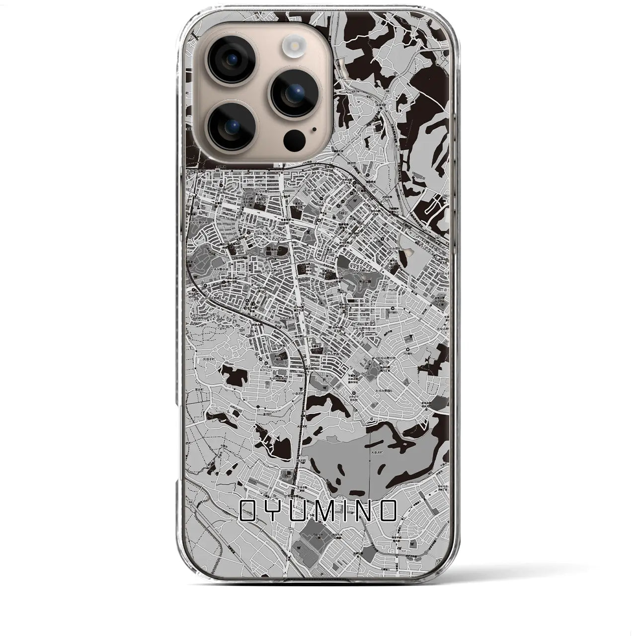 【おゆみ野(千葉県)】地図柄iPhoneケース(クリアタイプ)