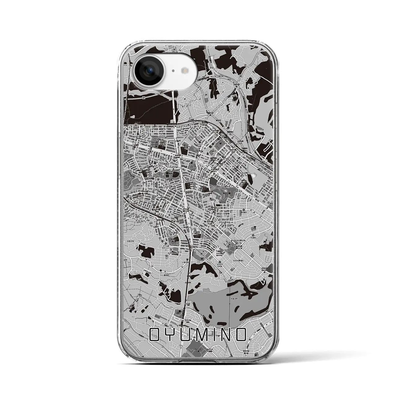 【おゆみ野(千葉県)】地図柄iPhoneケース(クリアタイプ)