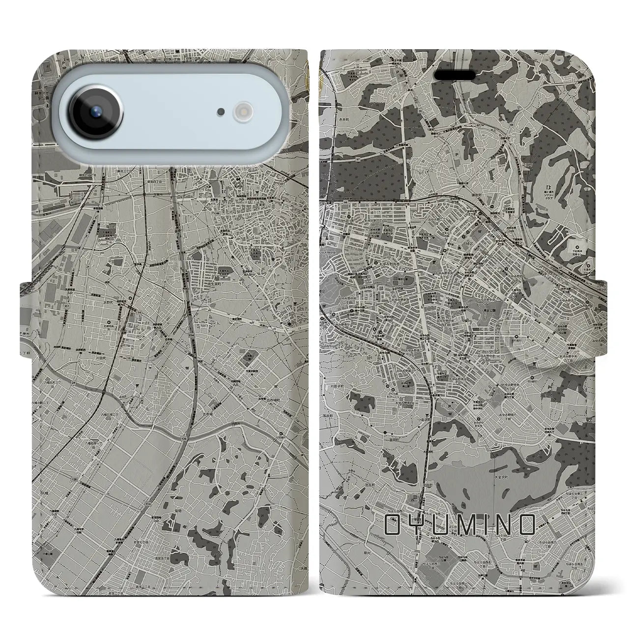 【おゆみ野(千葉県)】地図柄iPhoneケース(手帳タイプ)