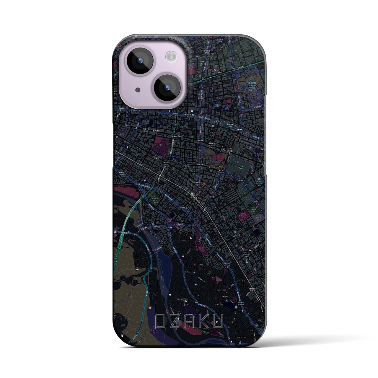 【小作(東京都)】地図柄iPhoneケース(バックカバータイプ)