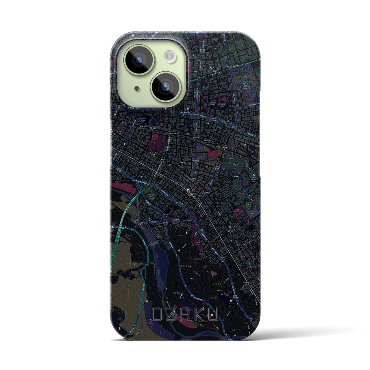 【小作(東京都)】地図柄iPhoneケース(バックカバータイプ)