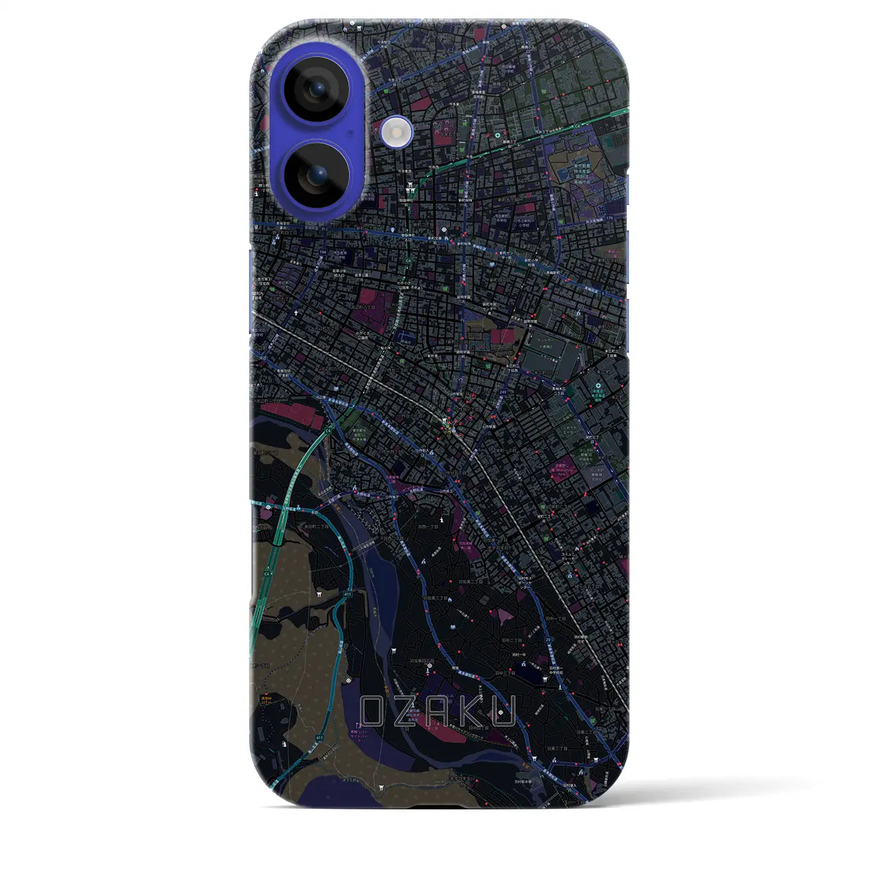 【小作(東京都)】地図柄iPhoneケース(バックカバータイプ)