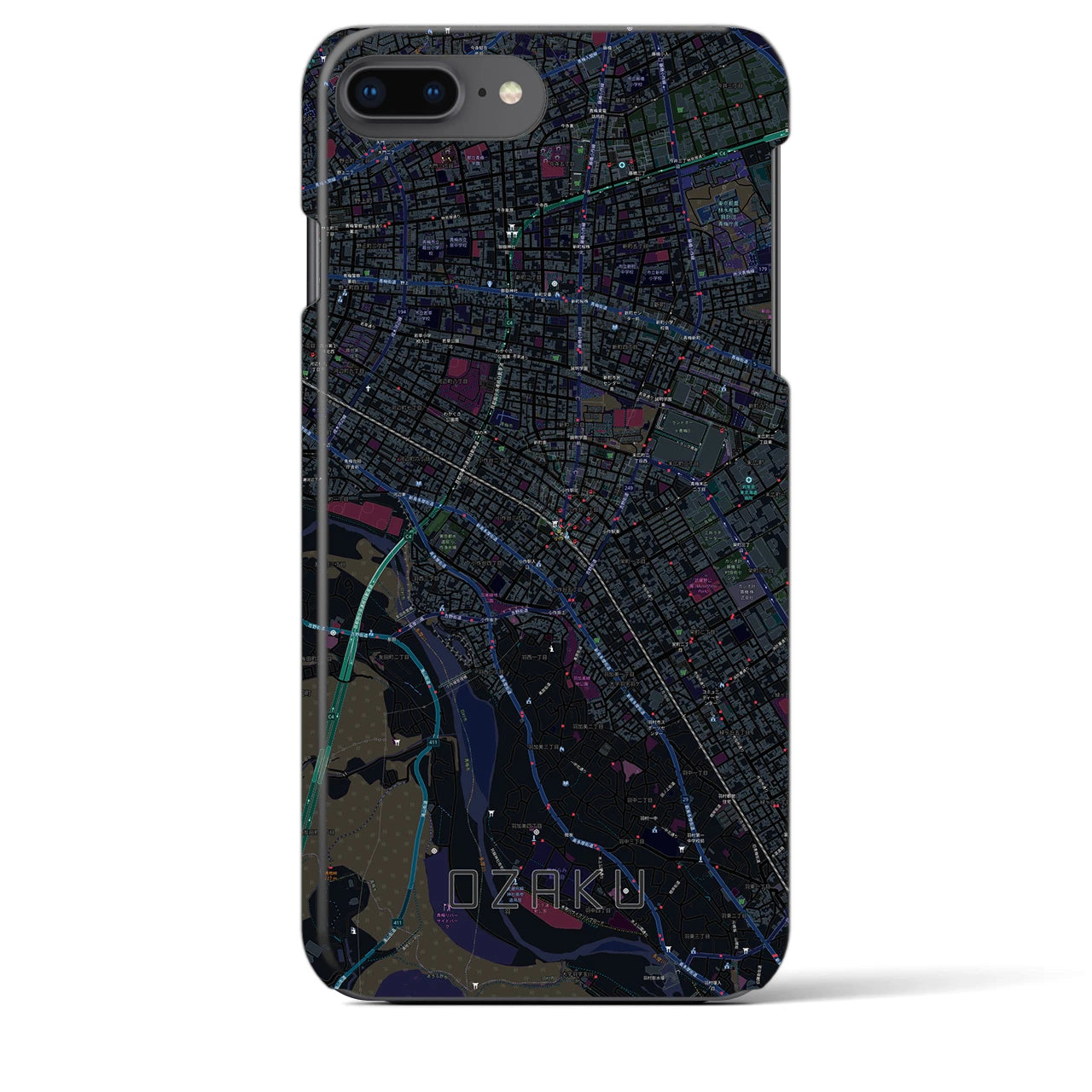 【小作(東京都)】地図柄iPhoneケース(バックカバータイプ)
