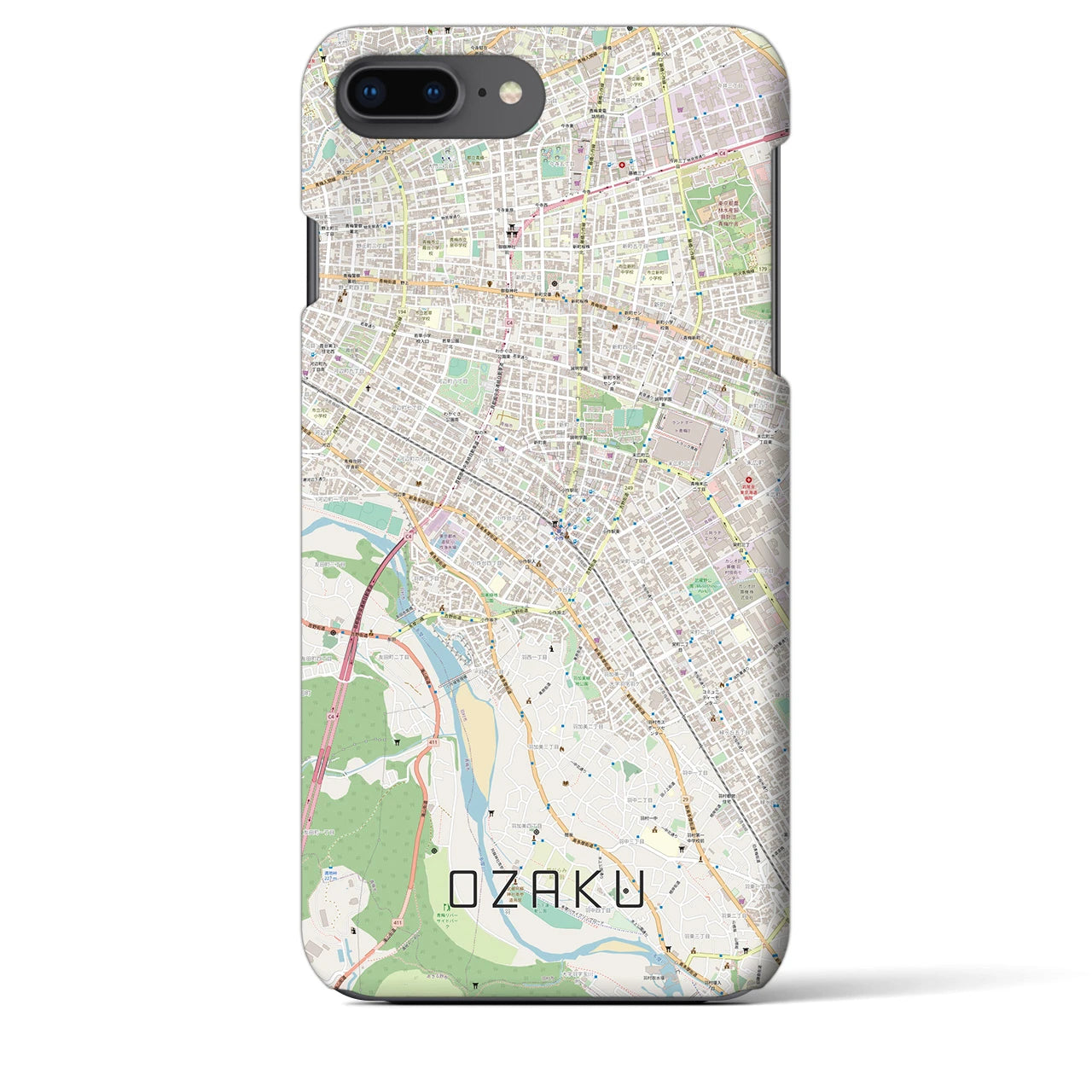 【小作(東京都)】地図柄iPhoneケース(バックカバータイプ)