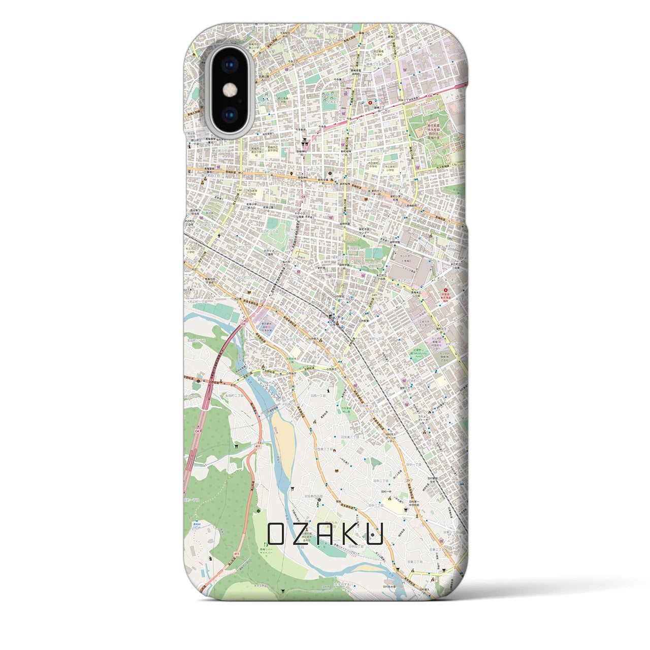 【小作(東京都)】地図柄iPhoneケース(バックカバータイプ)