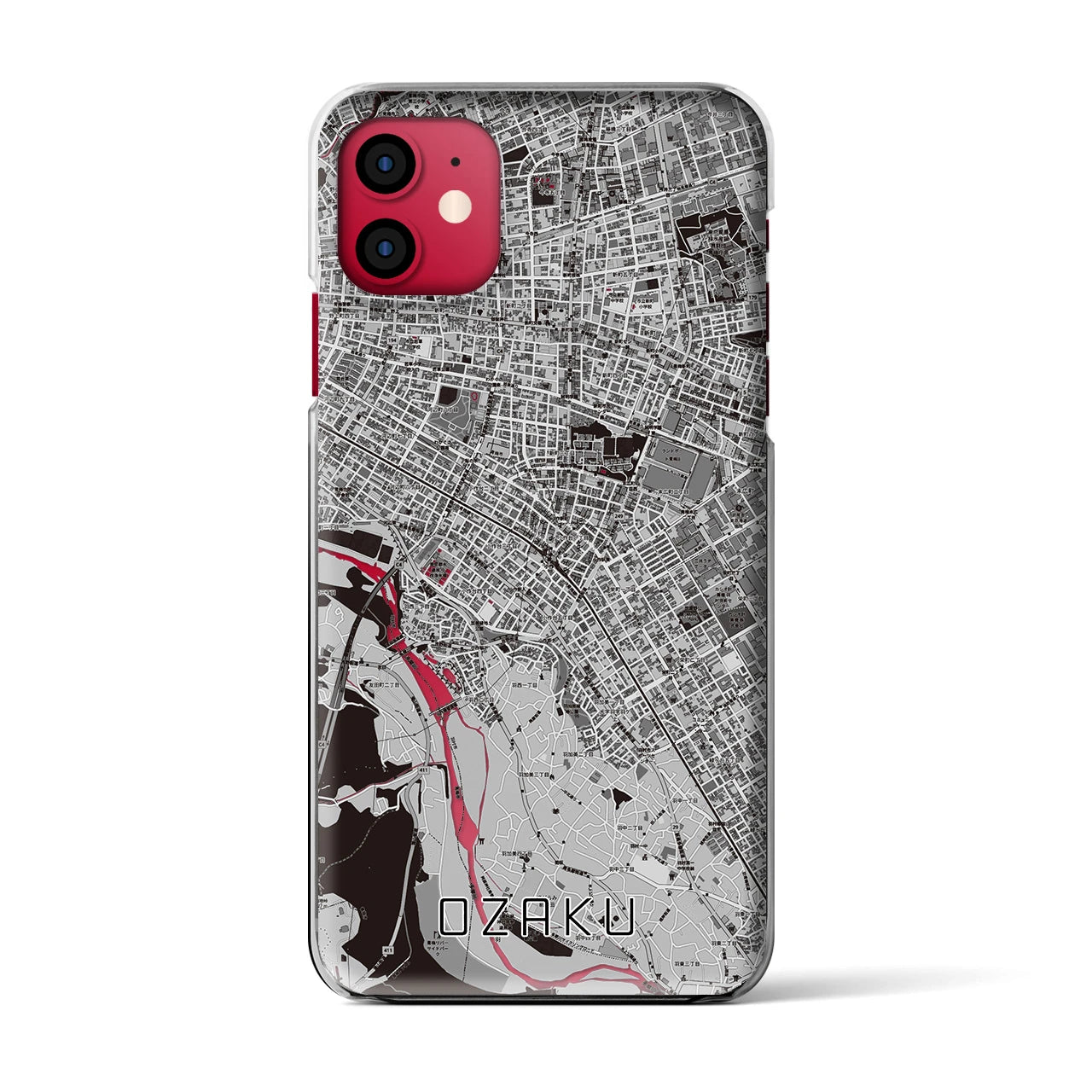 【小作(東京都)】地図柄iPhoneケース(クリアタイプ)