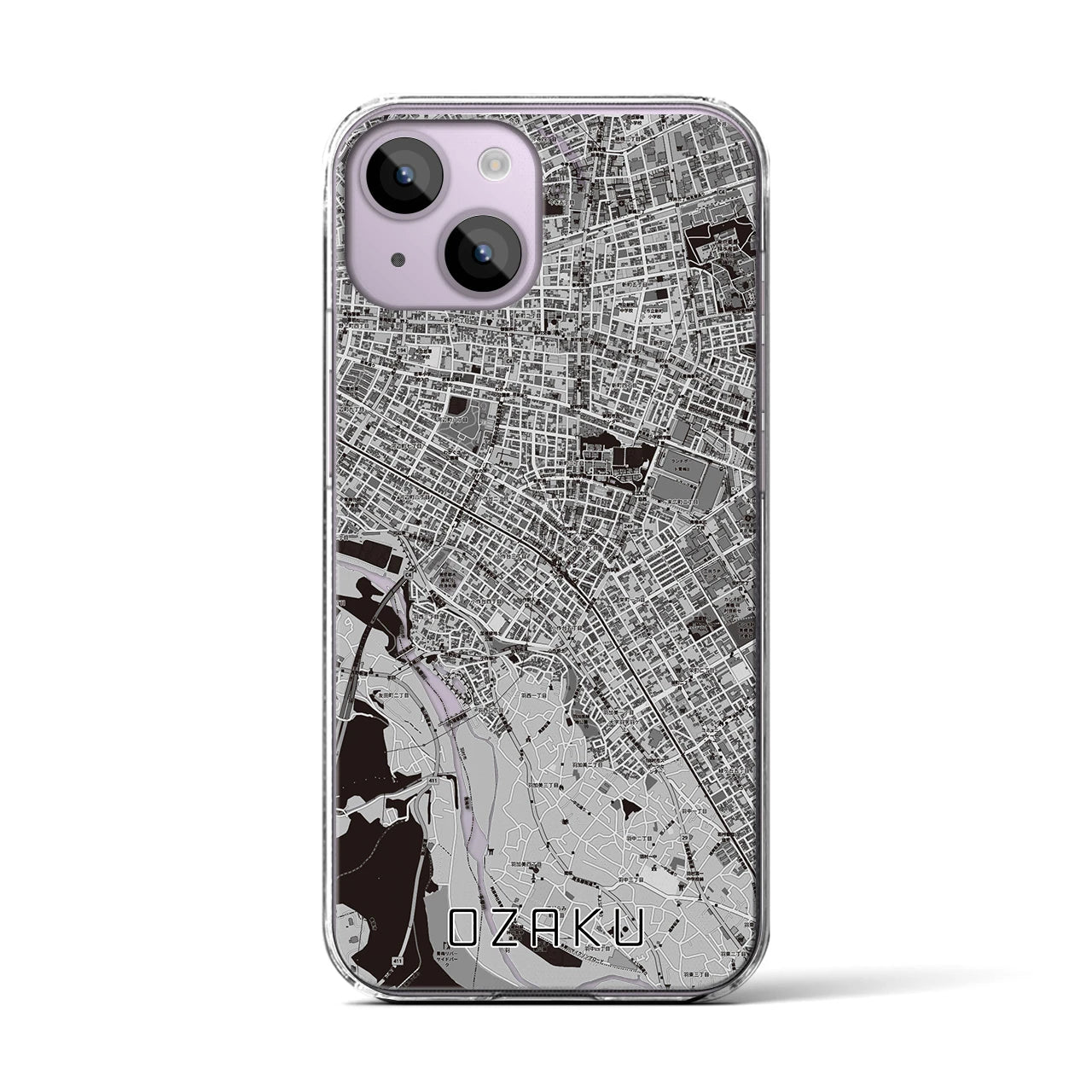 【小作(東京都)】地図柄iPhoneケース(クリアタイプ)