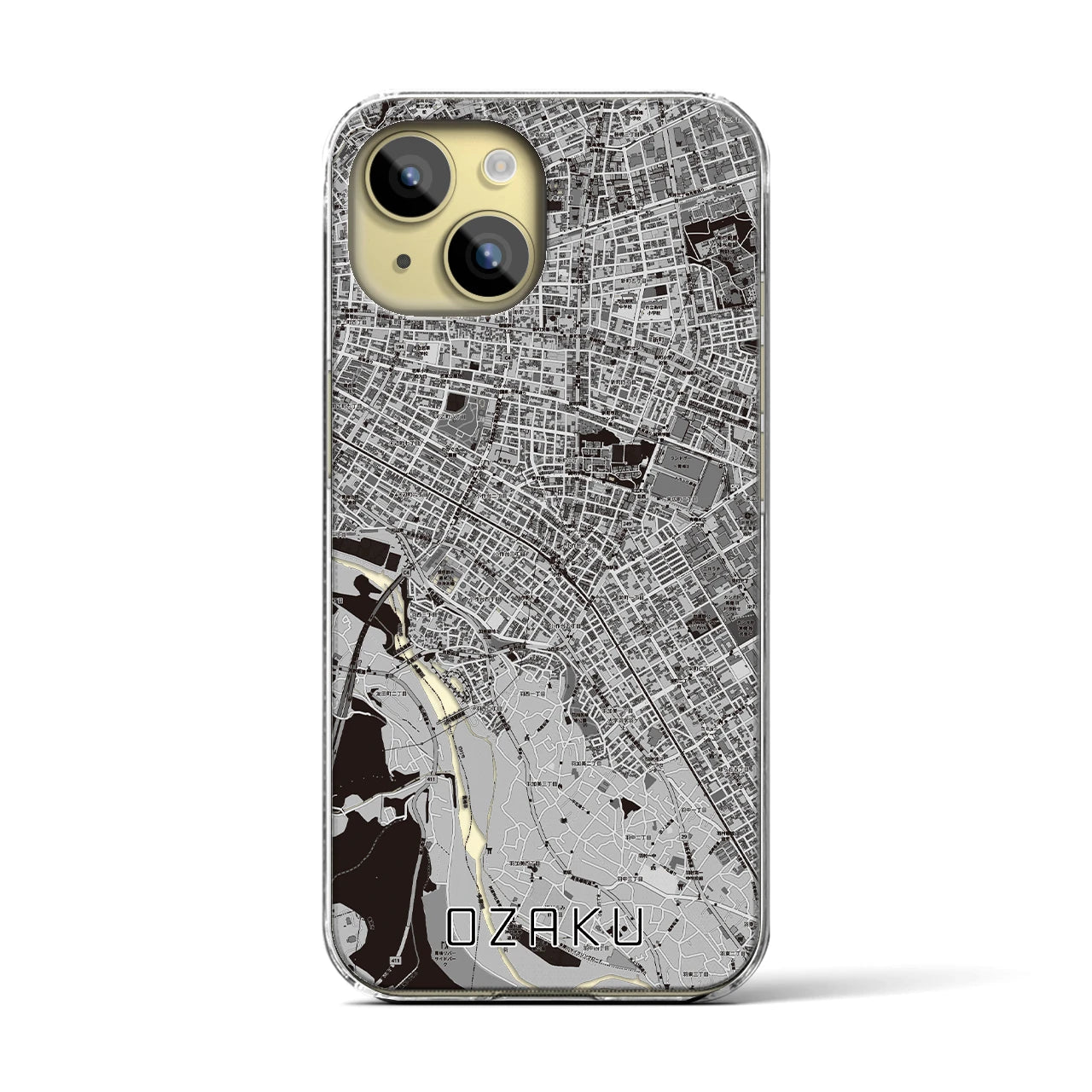 【小作(東京都)】地図柄iPhoneケース(クリアタイプ)