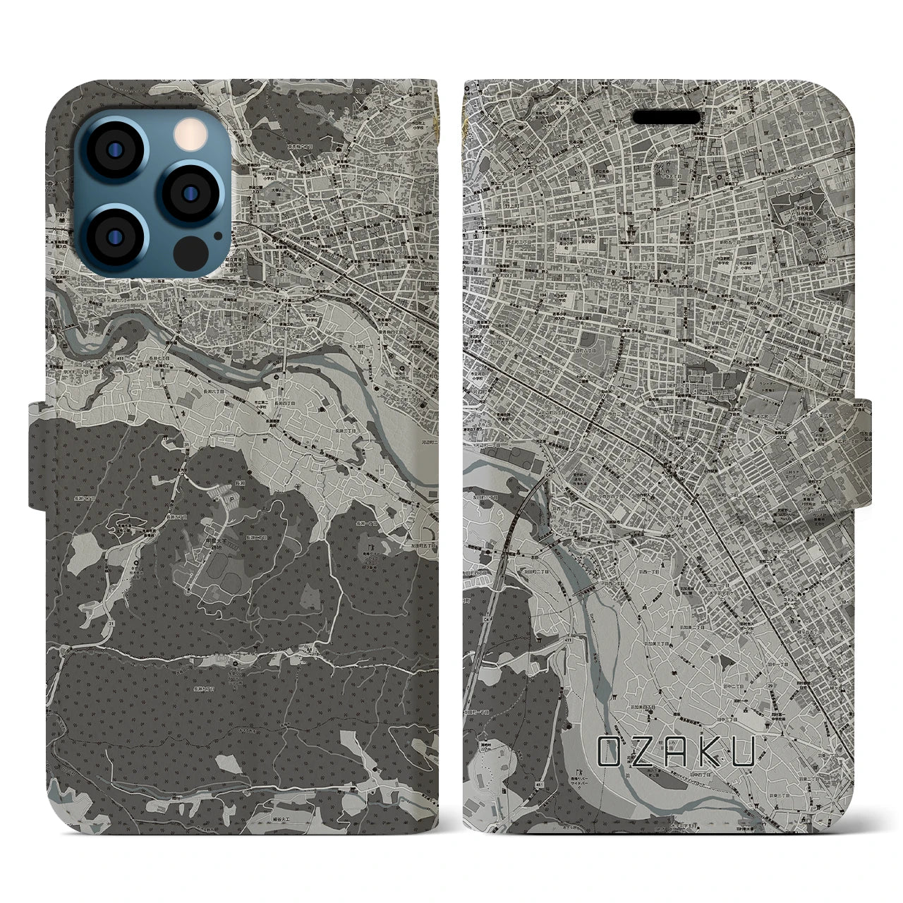 【小作(東京都)】地図柄iPhoneケース(手帳タイプ)