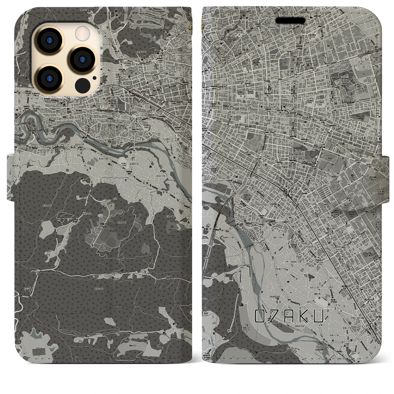 【小作(東京都)】地図柄iPhoneケース(手帳タイプ)