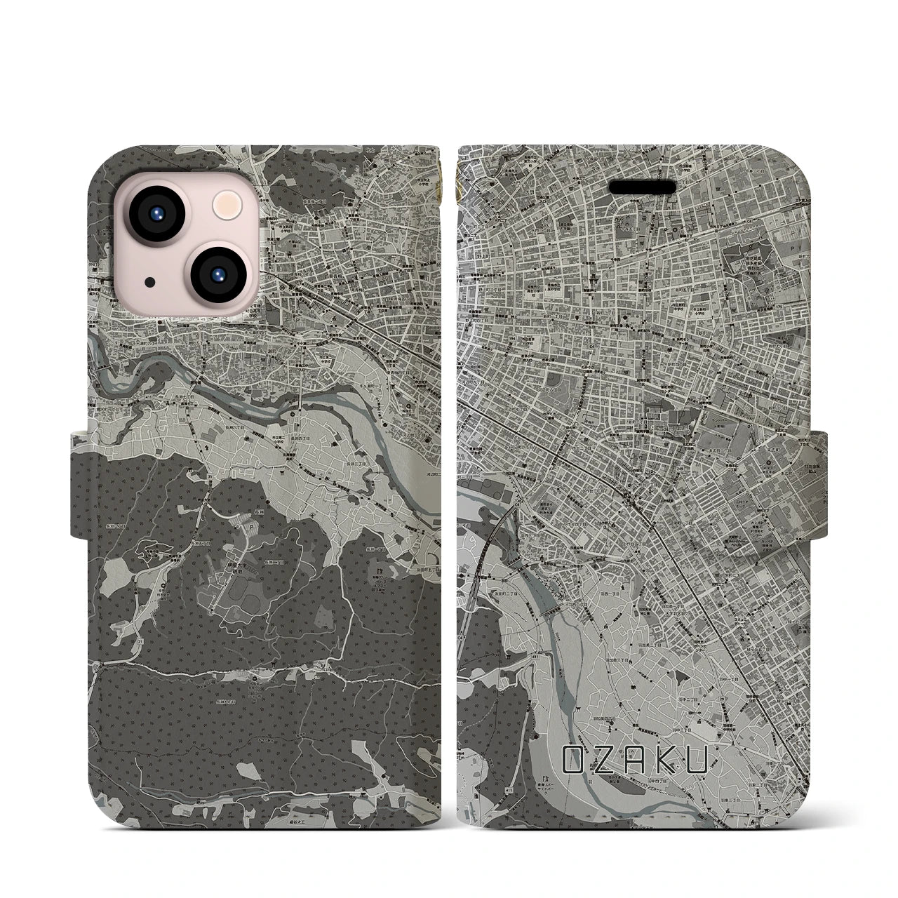 【小作(東京都)】地図柄iPhoneケース(手帳タイプ)