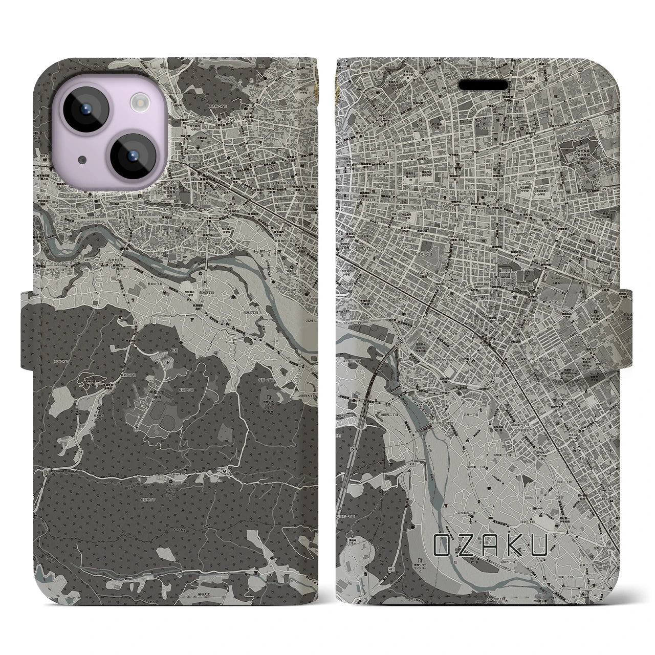 【小作(東京都)】地図柄iPhoneケース(手帳タイプ)