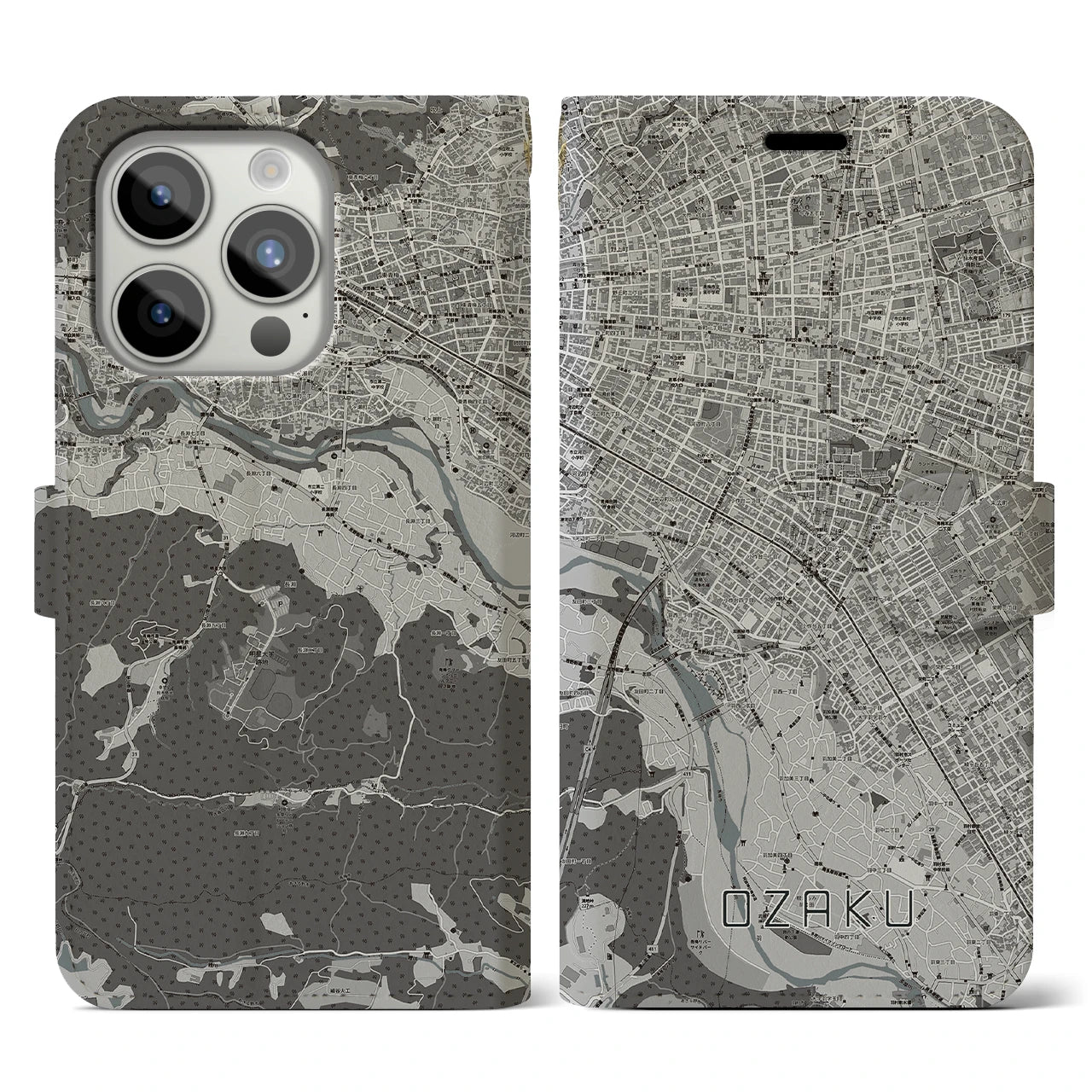 【小作(東京都)】地図柄iPhoneケース(手帳タイプ)