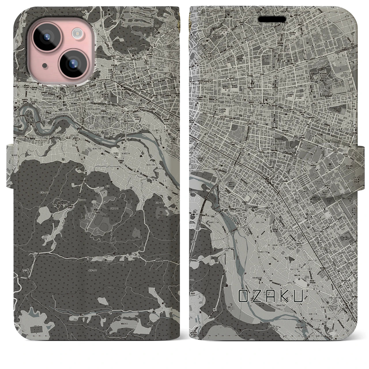 【小作(東京都)】地図柄iPhoneケース(手帳タイプ)