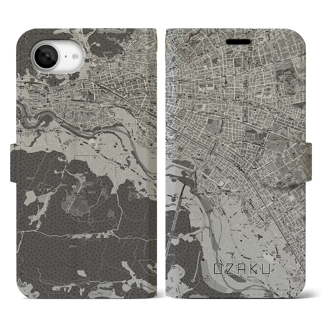 【小作(東京都)】地図柄iPhoneケース(手帳タイプ)