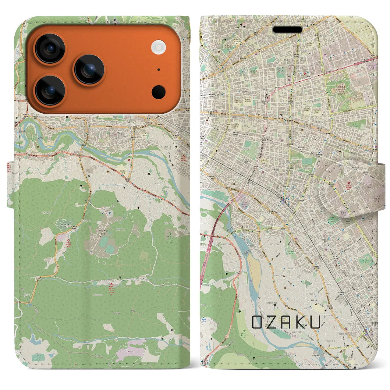 【小作(東京都)】地図柄iPhoneケース(手帳タイプ)