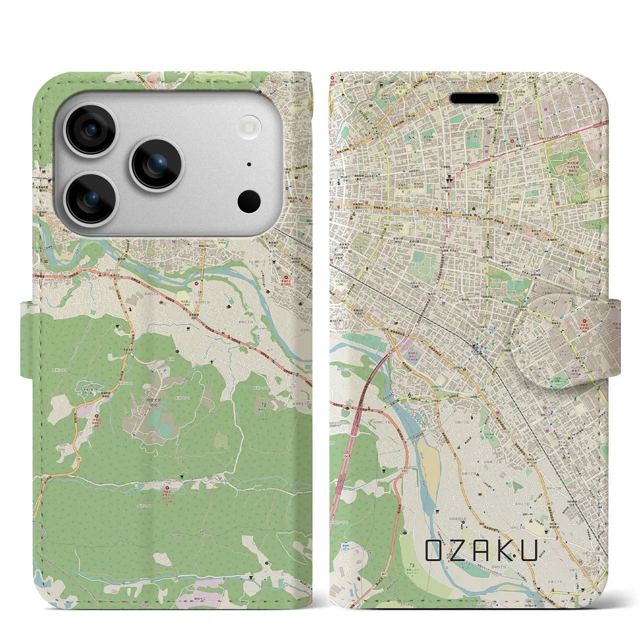 【小作(東京都)】地図柄iPhoneケース(手帳タイプ)