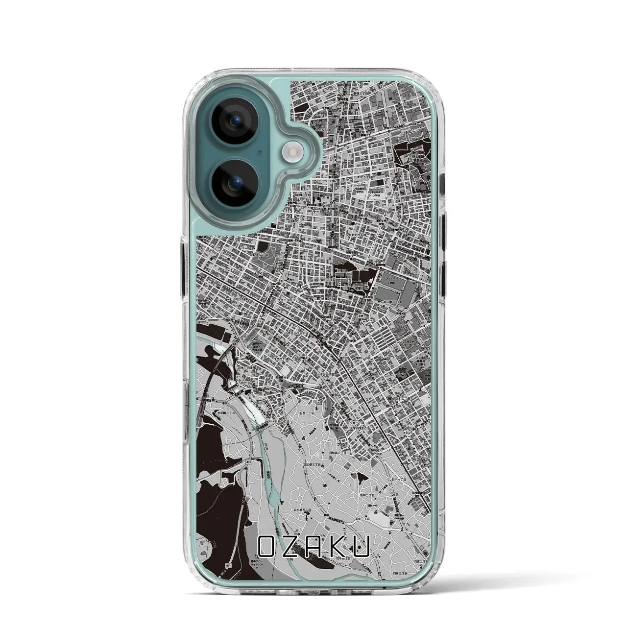 【小作(東京都)】地図柄iPhoneケース(MagSafeタイプ)モノトーン・iPhone 16 Pro 用