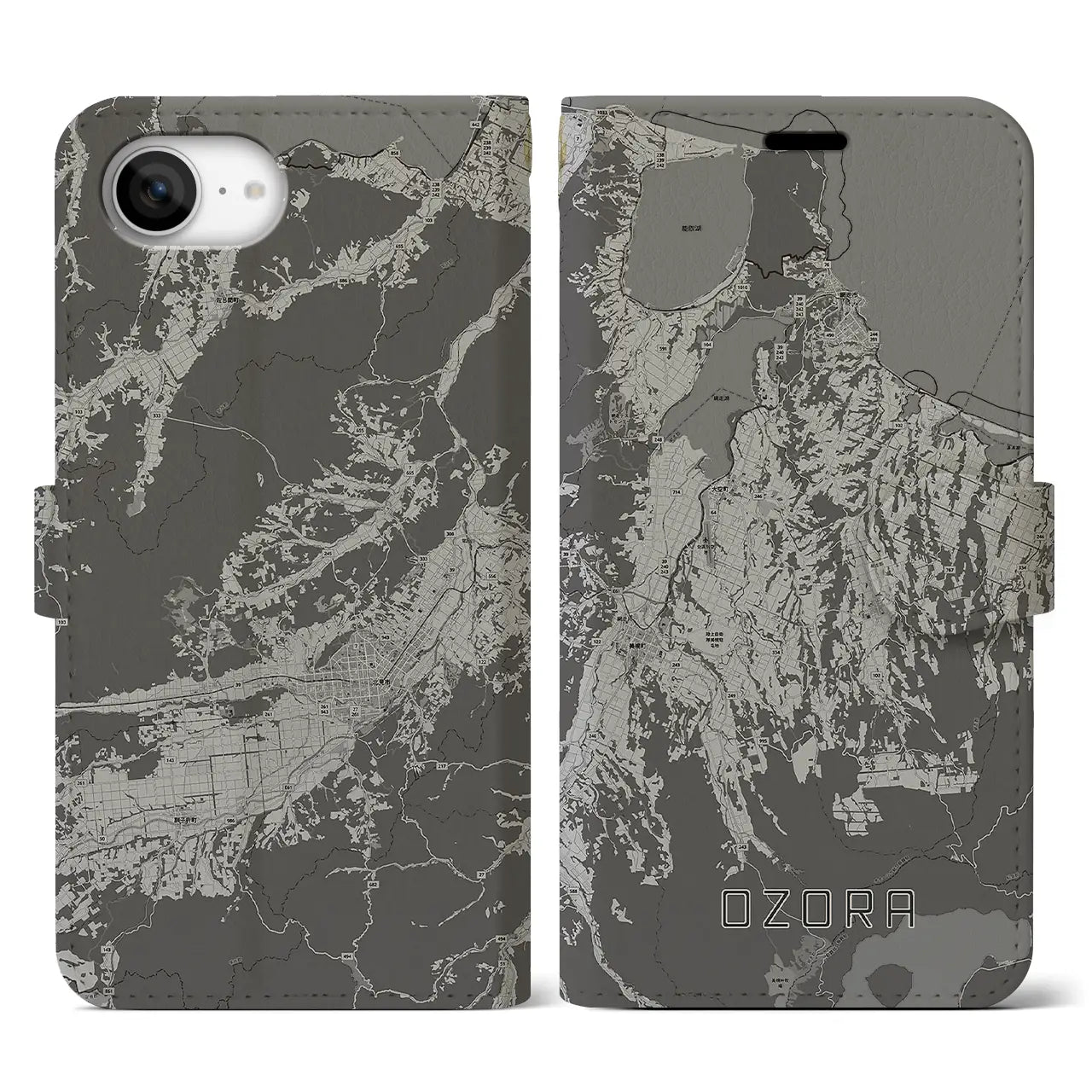 【大空(北海道)】地図柄iPhoneケース(手帳タイプ)