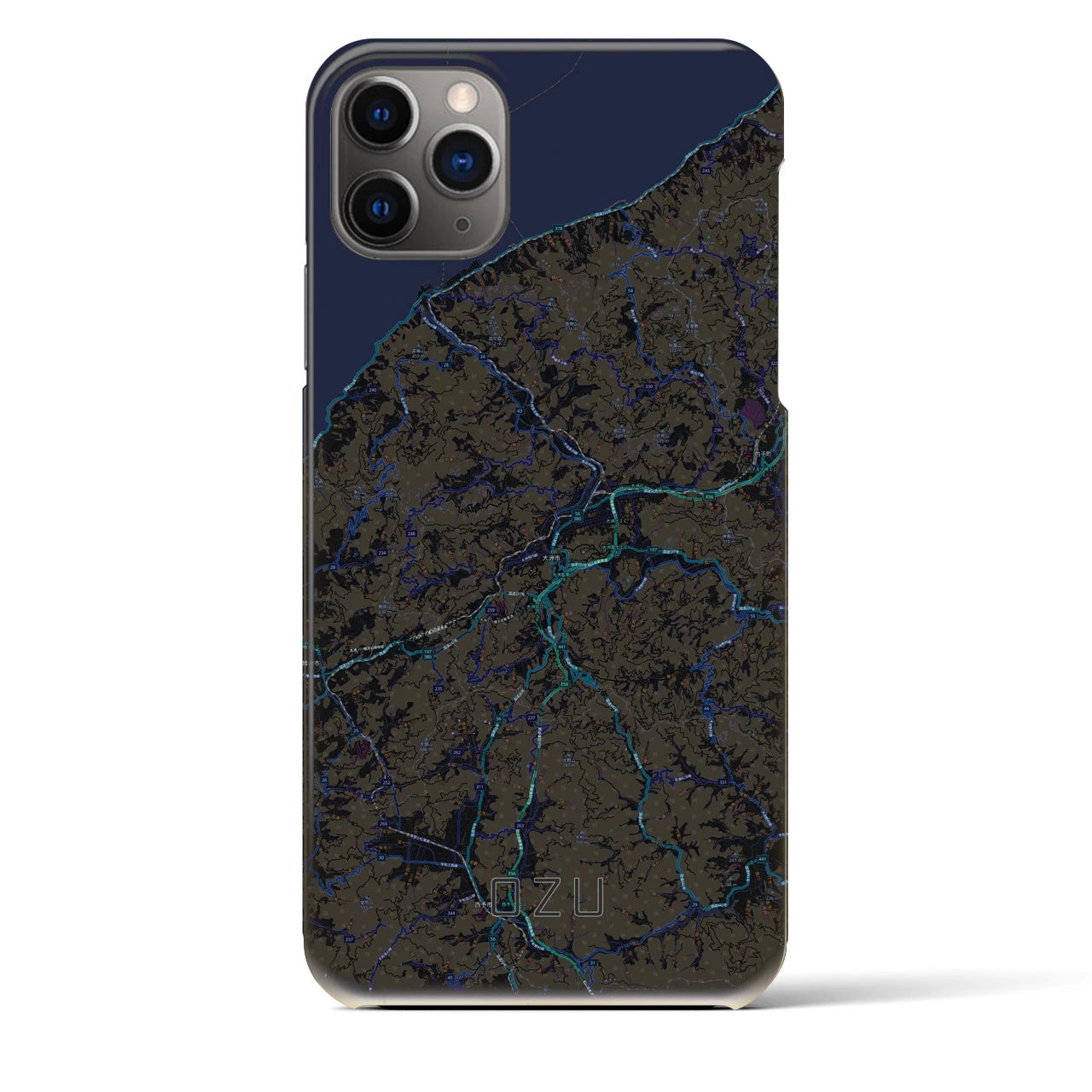 【大洲(愛媛県)】地図柄iPhoneケース(バックカバータイプ)