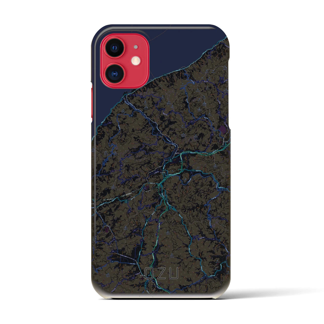 【大洲(愛媛県)】地図柄iPhoneケース(バックカバータイプ)
