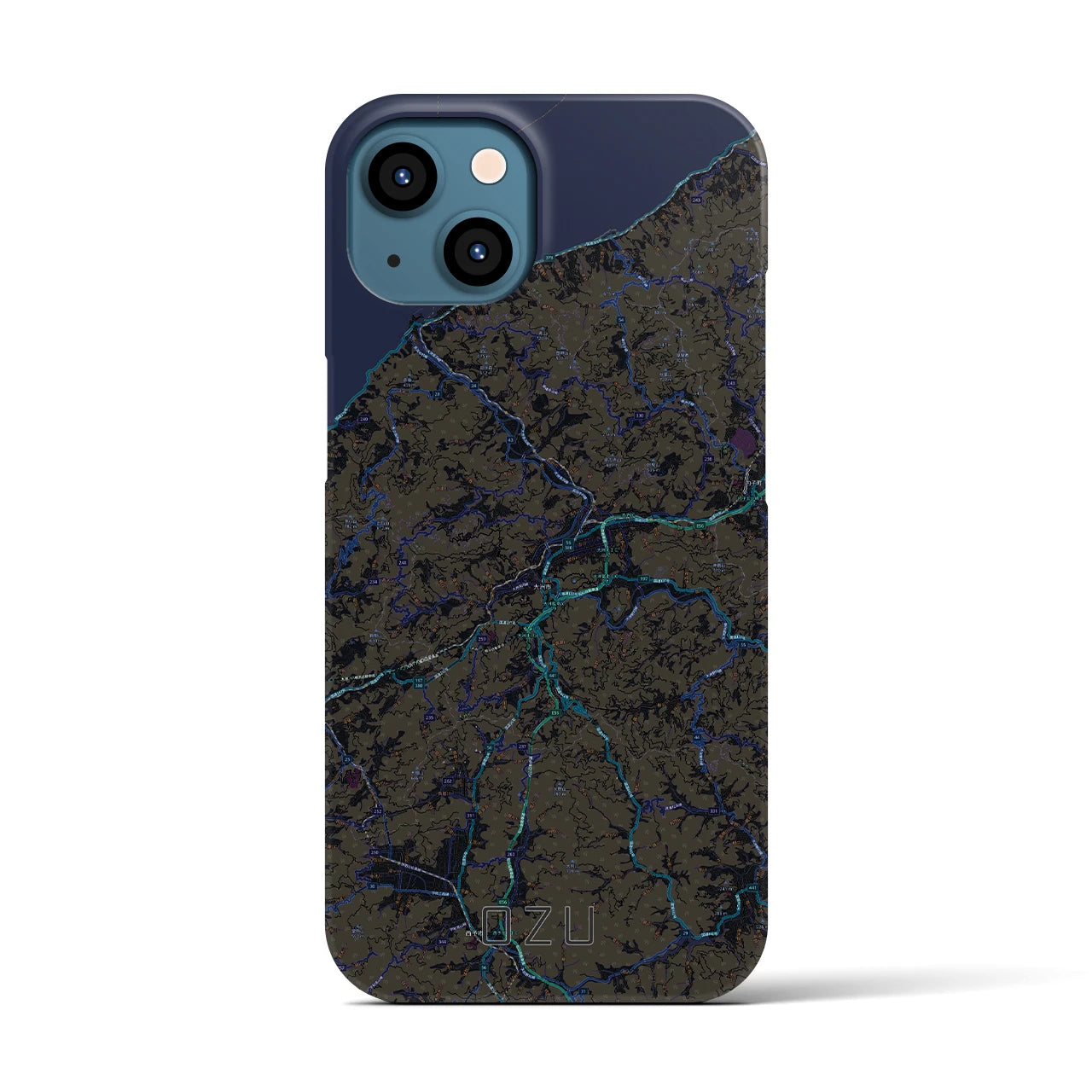 【大洲(愛媛県)】地図柄iPhoneケース(バックカバータイプ)