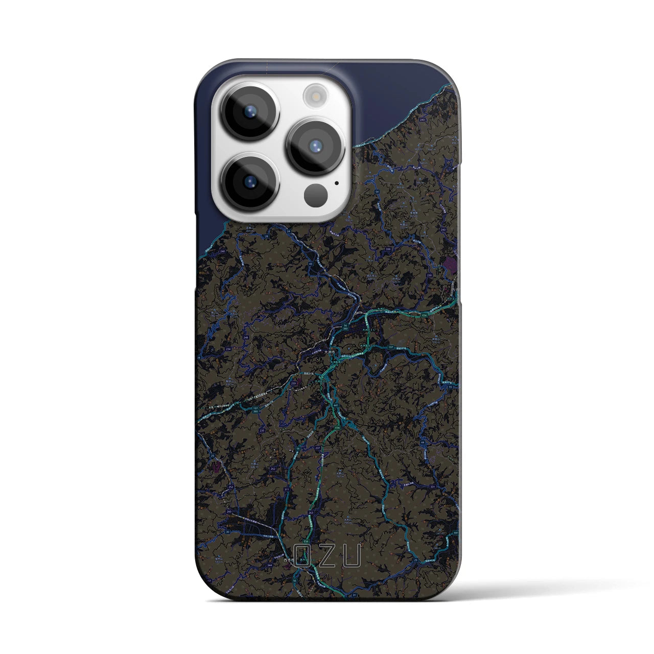 【大洲(愛媛県)】地図柄iPhoneケース(バックカバータイプ)