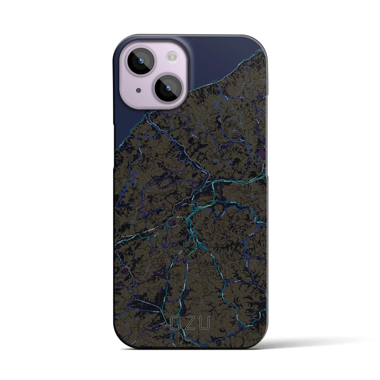 【大洲(愛媛県)】地図柄iPhoneケース(バックカバータイプ)