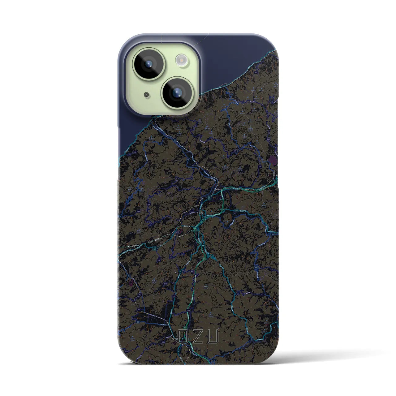【大洲(愛媛県)】地図柄iPhoneケース(バックカバータイプ)