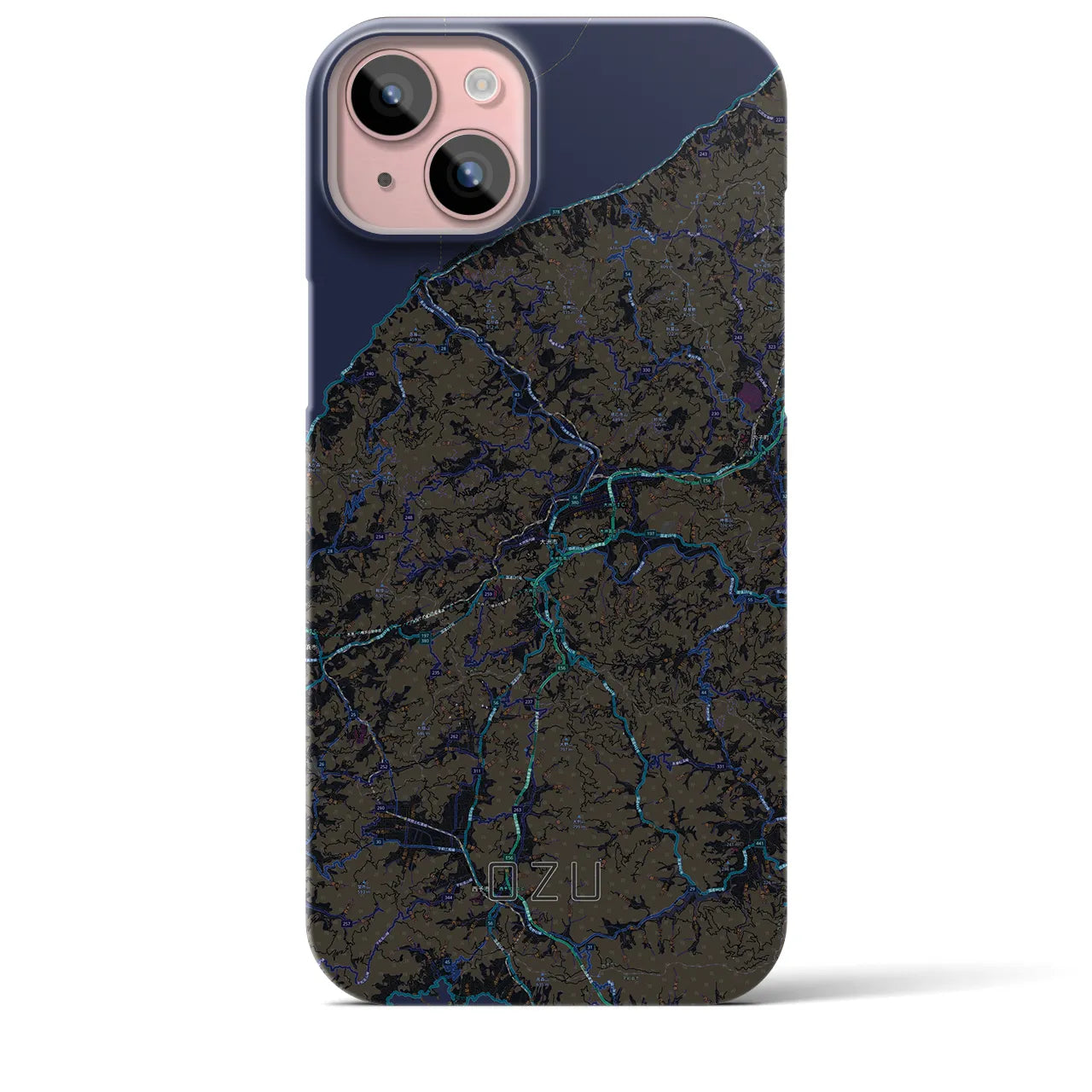 【大洲(愛媛県)】地図柄iPhoneケース(バックカバータイプ)