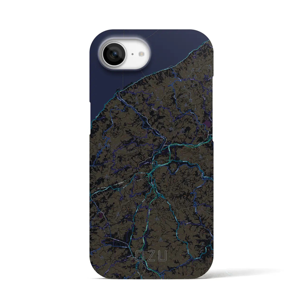 【大洲(愛媛県)】地図柄iPhoneケース(バックカバータイプ)