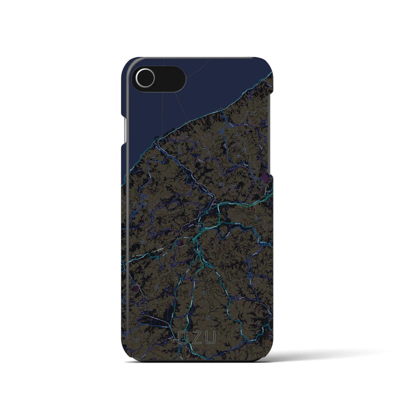 【大洲(愛媛県)】地図柄iPhoneケース(バックカバータイプ)