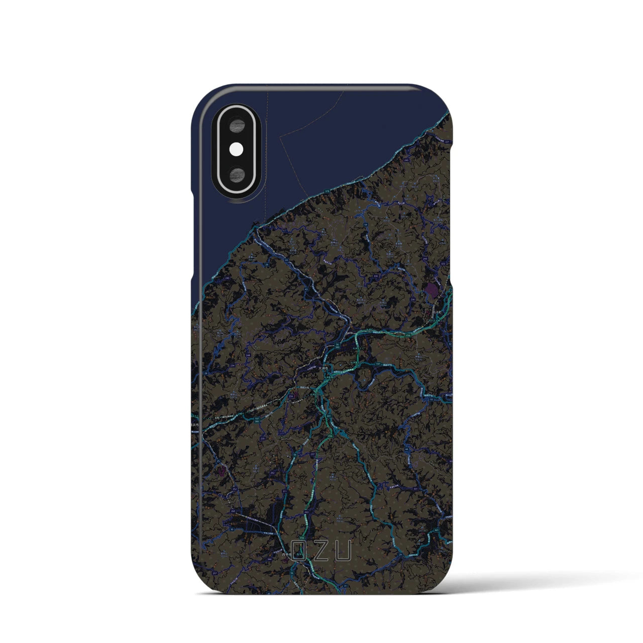 【大洲(愛媛県)】地図柄iPhoneケース(バックカバータイプ)
