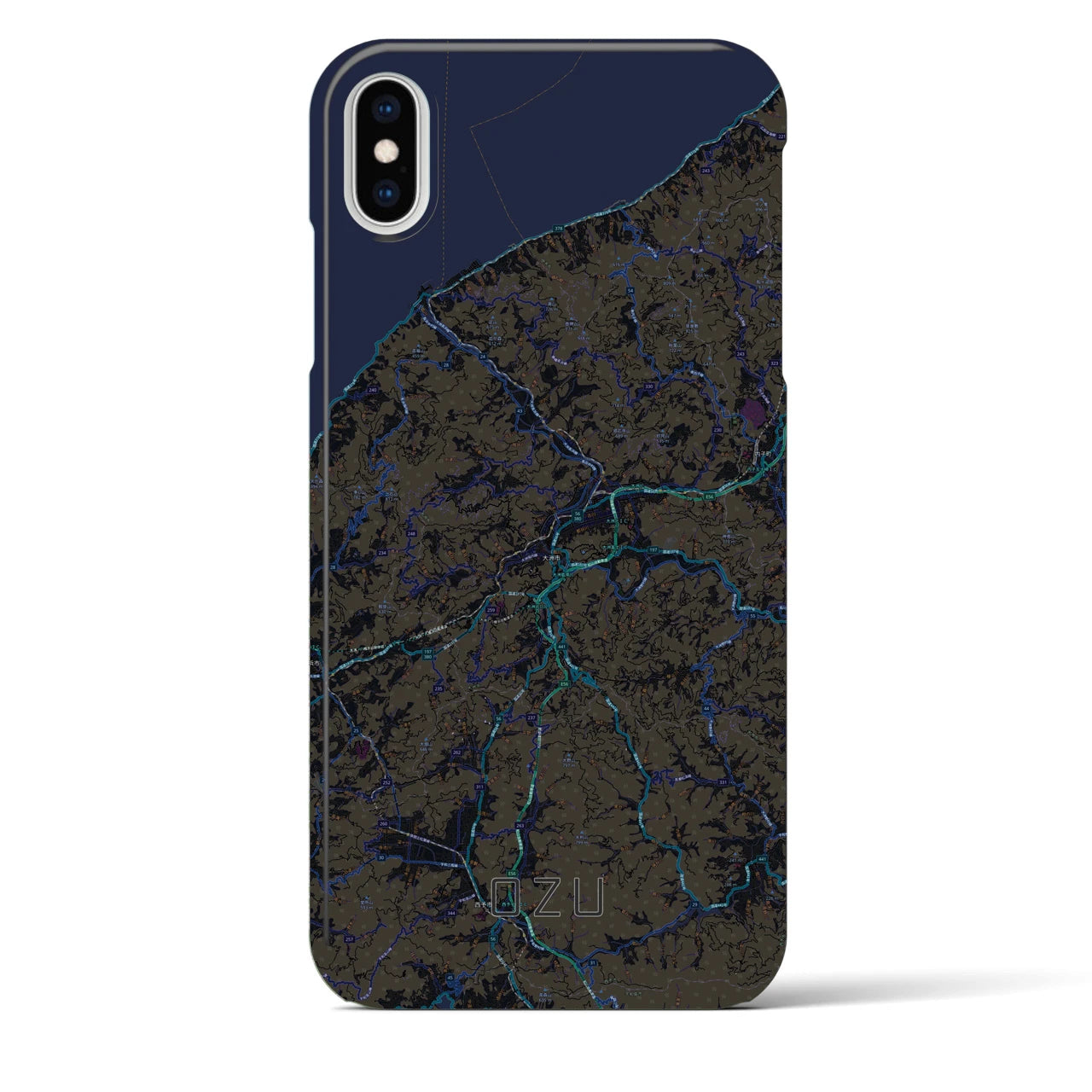 【大洲(愛媛県)】地図柄iPhoneケース(バックカバータイプ)