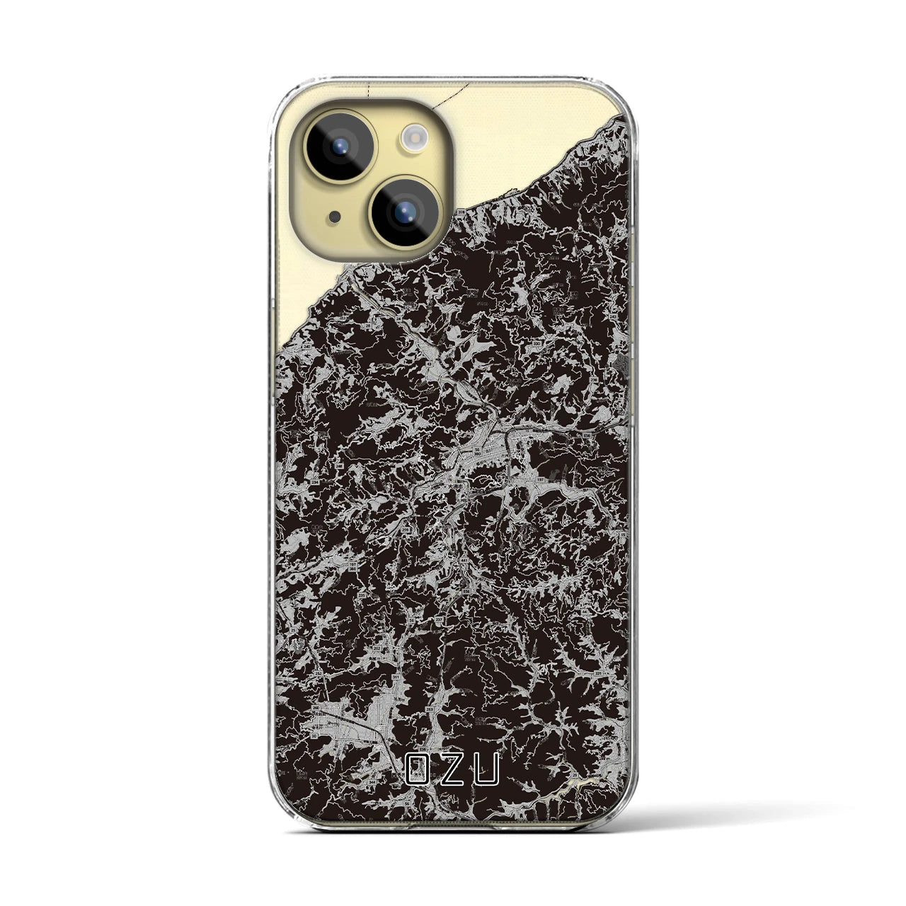 【大洲(愛媛県)】地図柄iPhoneケース(クリアタイプ)