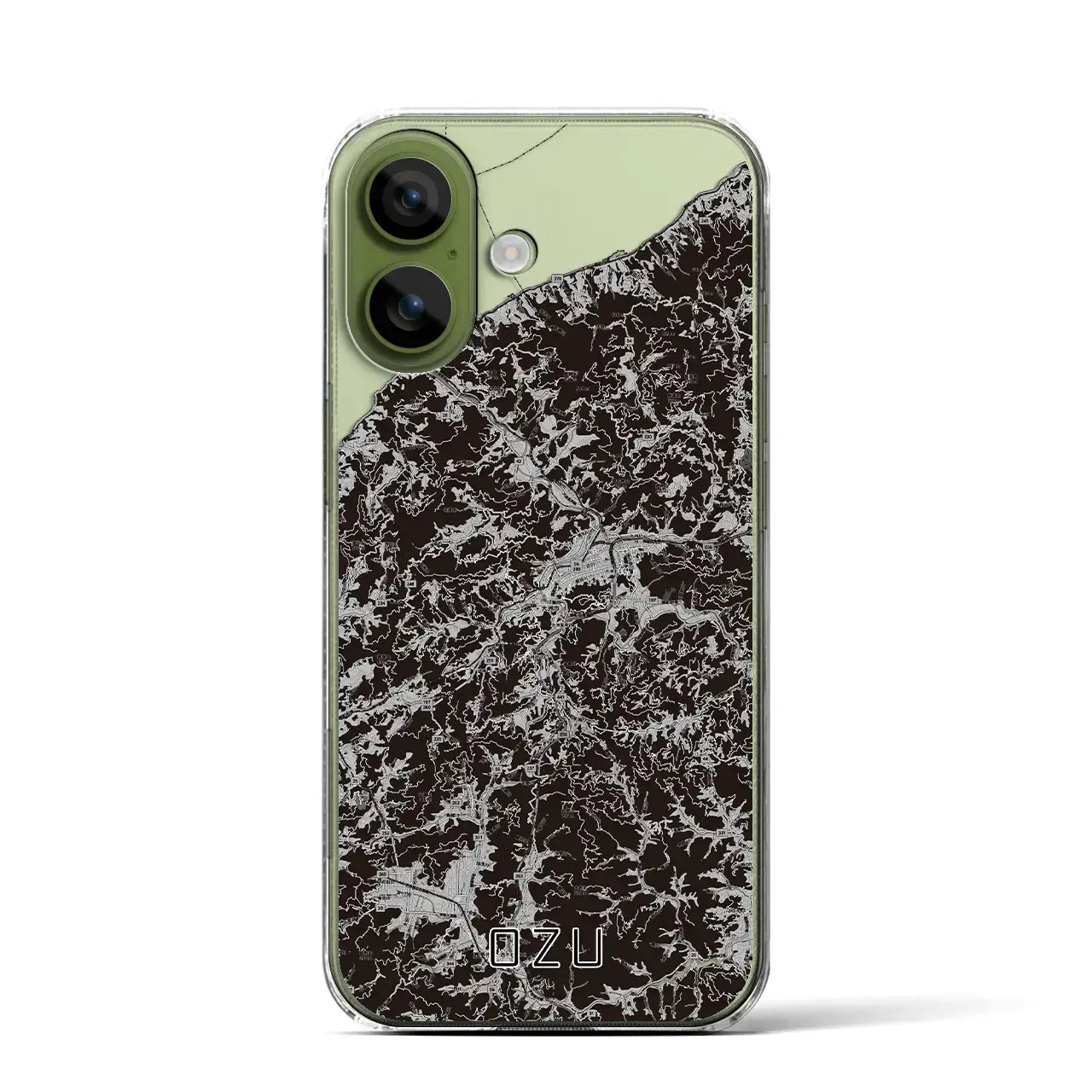 【大洲(愛媛県)】地図柄iPhoneケース(クリアタイプ)モノトーン・iPhone 17 Pro Max 用