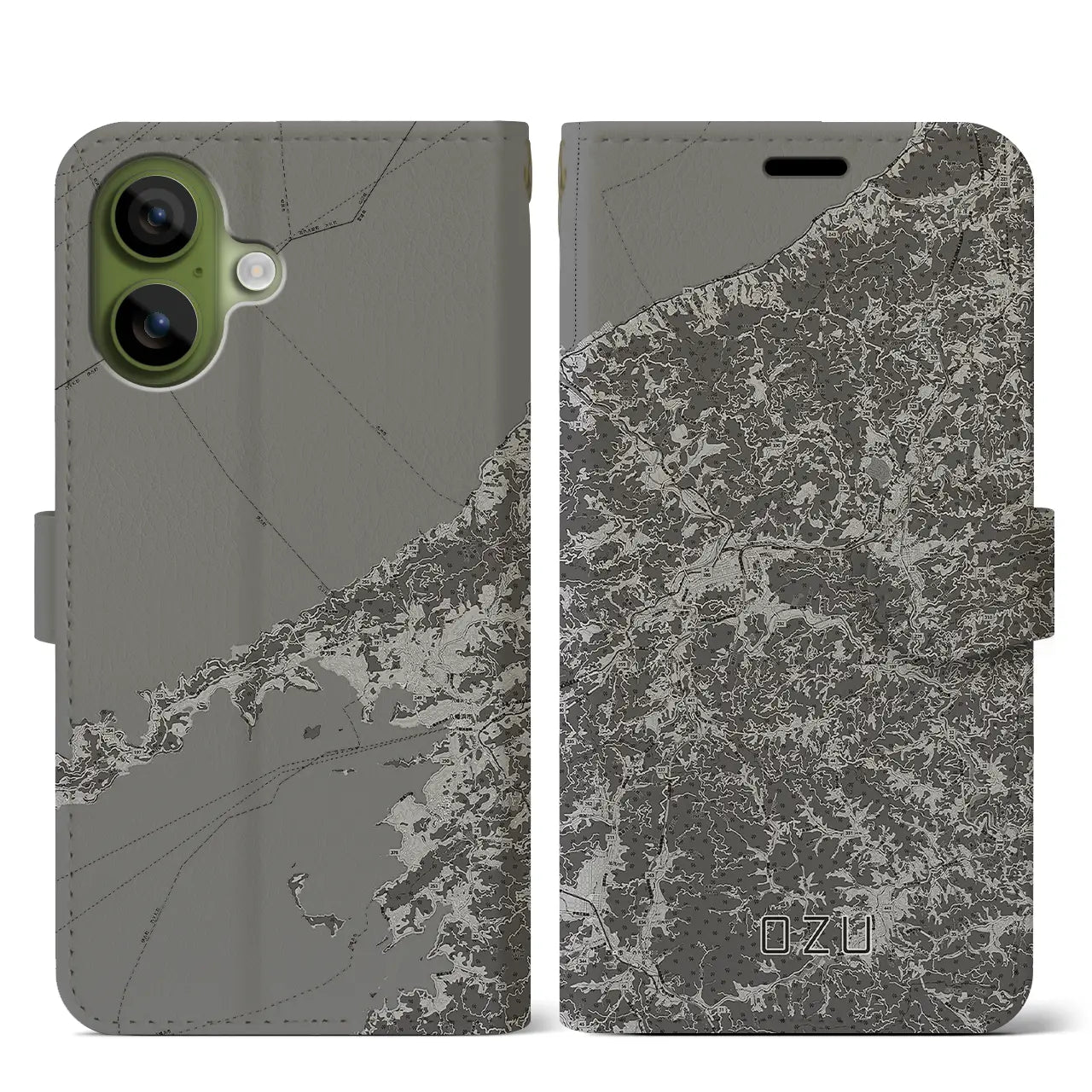 【大洲(愛媛県)】地図柄iPhoneケース(手帳タイプ)