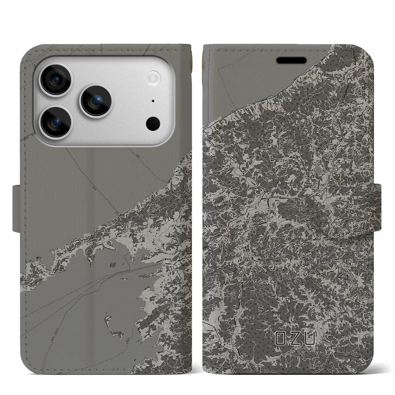 【大洲(愛媛県)】地図柄iPhoneケース(手帳タイプ)