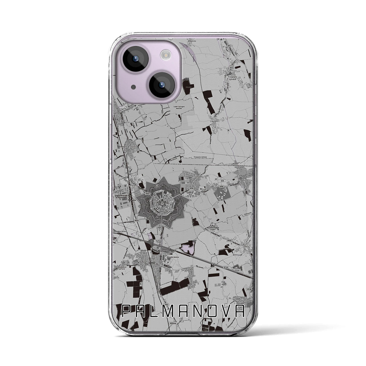 【パルマノーヴァ(イタリア)】地図柄iPhoneケース(クリアタイプ)