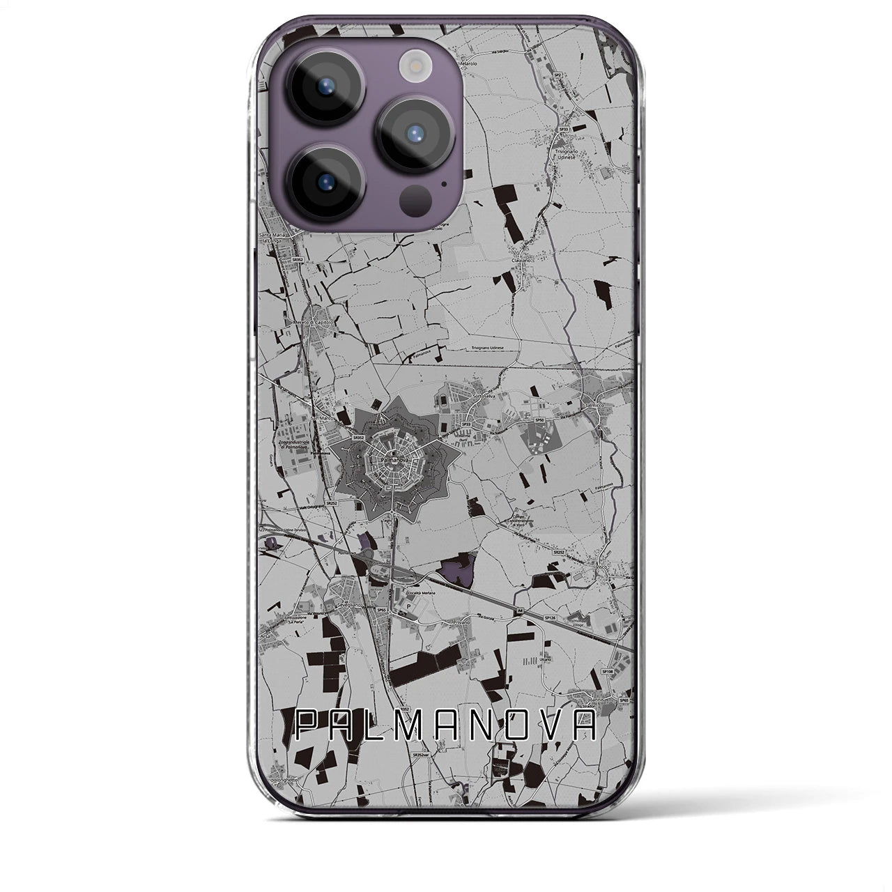【パルマノーヴァ(イタリア)】地図柄iPhoneケース(クリアタイプ)