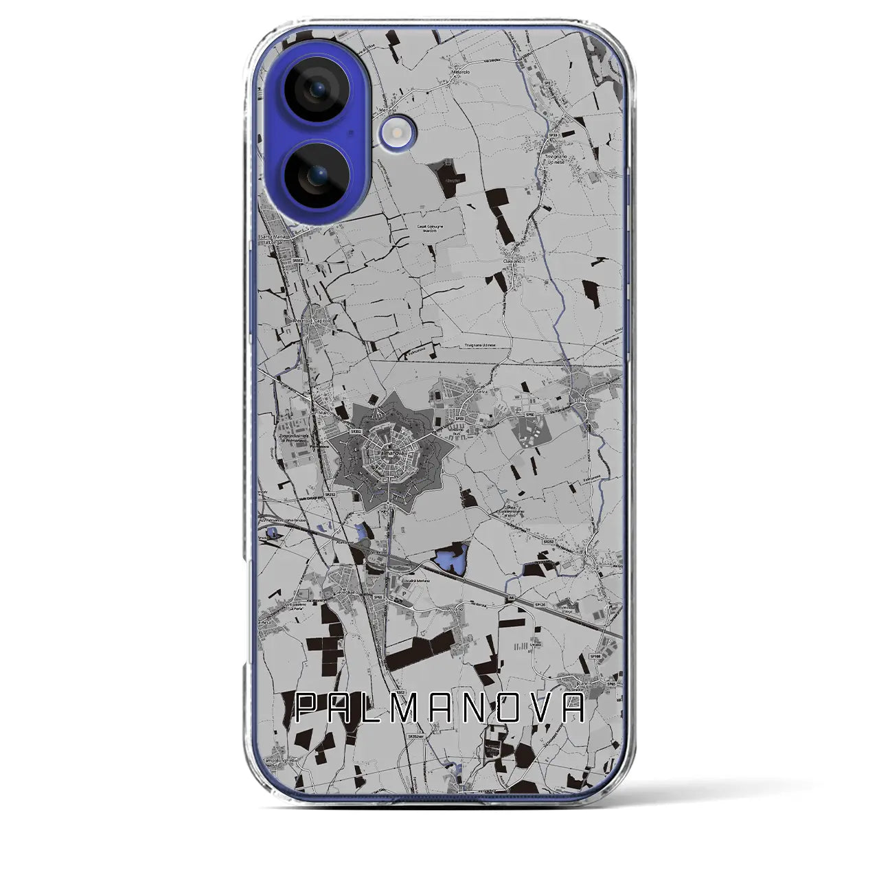【パルマノーヴァ(イタリア)】地図柄iPhoneケース(クリアタイプ)モノトーン・iPhone 16 Pro Max 用