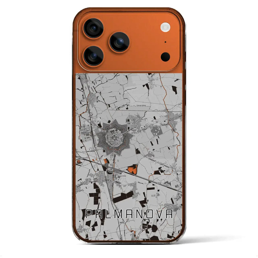 【パルマノーヴァ(イタリア)】地図柄iPhoneケース(クリアタイプ)モノトーン・iPhone 17 Pro Max 用